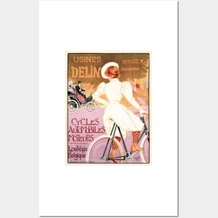 USINESS DELIN Cycles Bicycle Belgium Vintage Art Nouveau Advertising Posters and Art